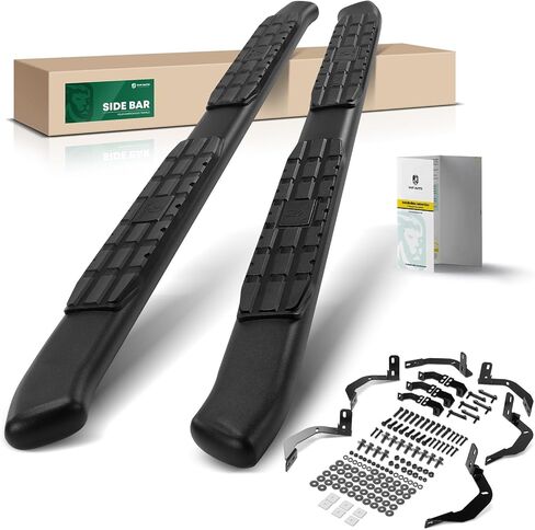 YHTAUTO 4.25" Running Boards Side Steps Compatible with Dodge Ram 1500 2009-2018 & 2019-2026 Ram 1500 Classic, Crew Cab, Oval Bent Ends Carbon Steel Black Powder, Truck Cab Side Step Rails in Saudi Arabia