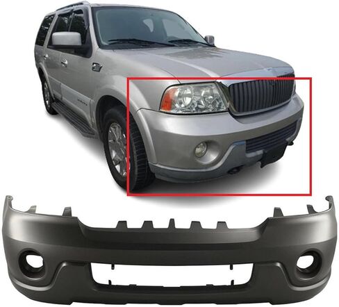 FitParts Compatible With Front Bumper Cover 2003-2004 Lincoln Navigator Base Ultimate Sport 03-04. New, Primed. W/Fog Light Holes. W/o Parking Aid Sensor Holes. FO1000525 in Saudi Arabia