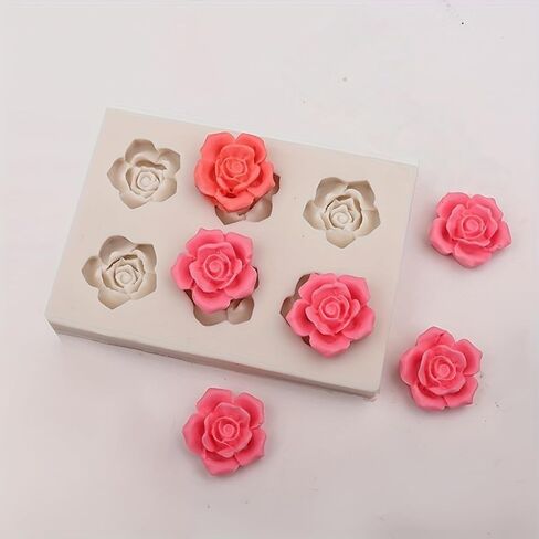 Aromatherapy Candle Mold - Six-Rose Silicone Mold | for Resin, Polymer Clay, Handmade Soap & Gift Box Decoration in Saudi Arabia