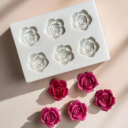 Aromatherapy Candle Mold - Six-Rose Silicone Mold | for Resin, Polymer Clay, Handmade Soap & Gift Box Decoration in Saudi Arabia