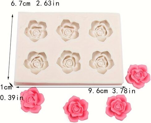 Aromatherapy Candle Mold - Six-Rose Silicone Mold | for Resin, Polymer Clay, Handmade Soap & Gift Box Decoration in Saudi Arabia