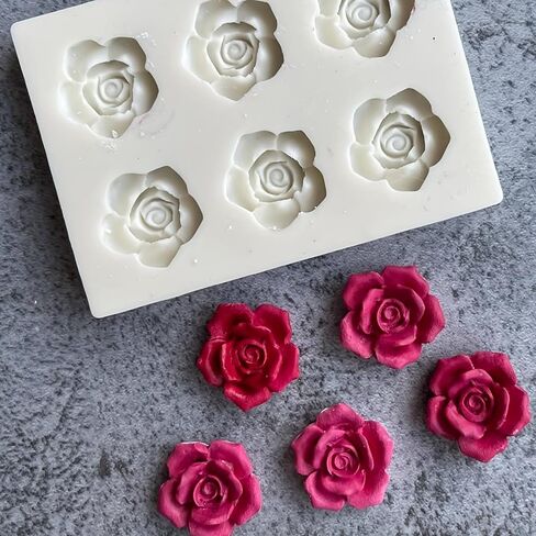 Aromatherapy Candle Mold - Six-Rose Silicone Mold | for Resin, Polymer Clay, Handmade Soap & Gift Box Decoration in Saudi Arabia