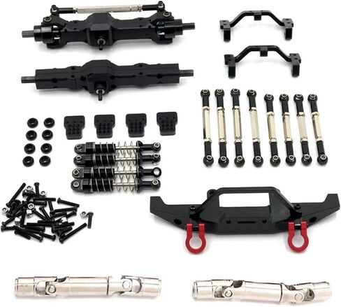 WPL C14 C24 C24-1 Metal Front and Rear Axle Chassis Link Rod Pull Rod Mount Shock Absorber Set 1/16 RC Car Upgrade Parts ﻿(Red) in Saudi Arabia