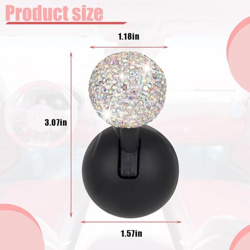 Bling Car Push Start Button Cover, Crystal Rhinestone One-Touch Vehicle Engine Joystick Rocker Decor, Sparkling Auto Interior Decoration Accessories, Universal Fit (White) in Saudi Arabia