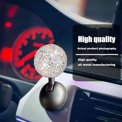 Bling Car Push Start Button Cover, Crystal Rhinestone One-Touch Vehicle Engine Joystick Rocker Decor, Sparkling Auto Interior Decoration Accessories, Universal Fit (White) in Saudi Arabia