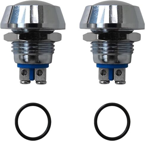 12V Momentary Horn Push Button Switch Metal Waterproof 12mm Round Starter Power Switch for Car RV Truck Boat Marine - 2pcs in Saudi Arabia