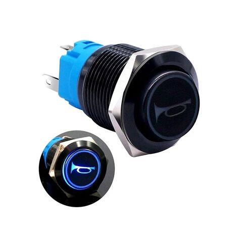 12V 19mmMomentary Push Button Switch 1NO 1NC SPDT Blue Led Light 3/4" Mounting Hole Raised Black Metal Toggle Switch(Red) in Saudi Arabia