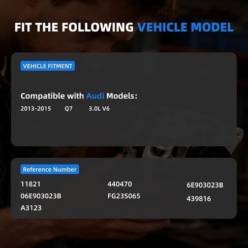 مولد كهربائي 06E903023B متوافق مع Audi Q7 2013-2015 GAS Supercharged، استبدل 11821، FG23S065، 6E903023B، A3123، 439816، 440470 بكرة ذات 6 أخدود in Kuwait