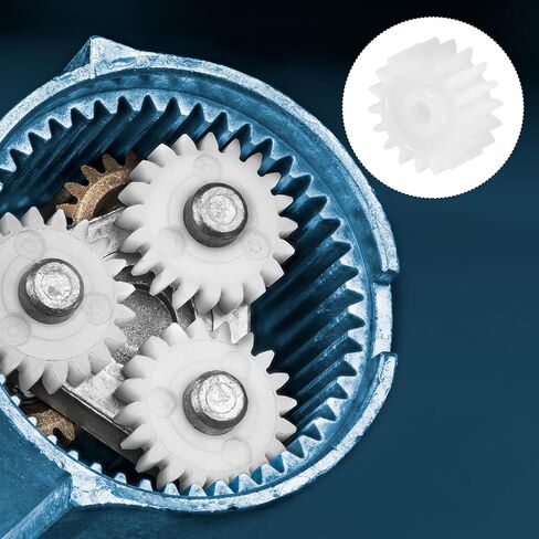 MECCANIXITY 20 قطعة تروس بلاستيكية 8 أسنان ترس محرك بلاستيكي موديل 81A ترس تخفيض لنموذج سيارة RC DIY روبوت (أبيض، وحدة 0.5) in Saudi Arabia