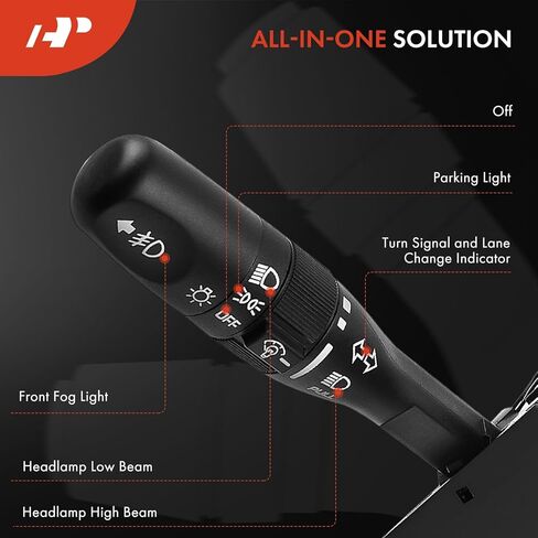 A-Premium Turn Signal Switch, Headlamp Beam Parking Light Multifunction Switch Compatible with Jeep Wrangler 2001-2006, TJ 2001-2006, with Fog Light in Saudi Arabia