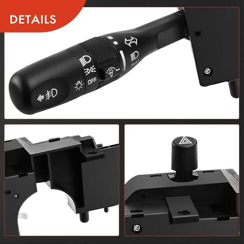 A-Premium Turn Signal Switch, Headlamp Beam Parking Light Multifunction Switch Compatible with Jeep Wrangler 2001-2006, TJ 2001-2006, with Fog Light in Saudi Arabia