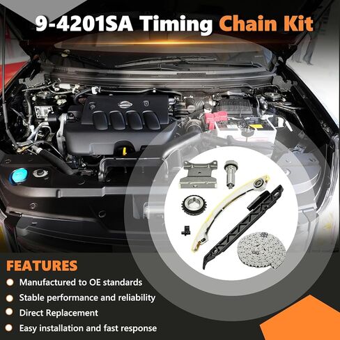9-4201SA Timing Chain Kit Fit for 2012-2017 Chevrolet Cavalier Cobalt Malibu Equinox HHR, Orlando, Buick Verano Regal Lacrosse, GMC, Pontiac Solstice Pursuit, Saturn, Saab L4 2.0L 2.2L 2.4L in Saudi Arabia