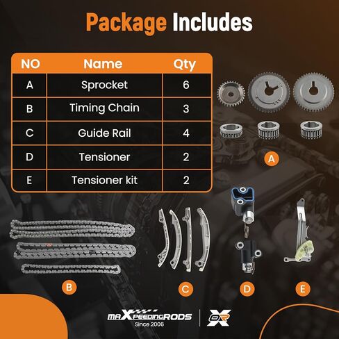 maXpeedingrods Timing Chain Kit Fit for Nissan Infiniti Nismo Armada QX80 M56 Q70 NV2500 5.6 L, Engine Timing Chain Set Replace 13028-1LA1A, 13028-EZ30A, 13028-1CA1A, 13028-EZ30B in Saudi Arabia