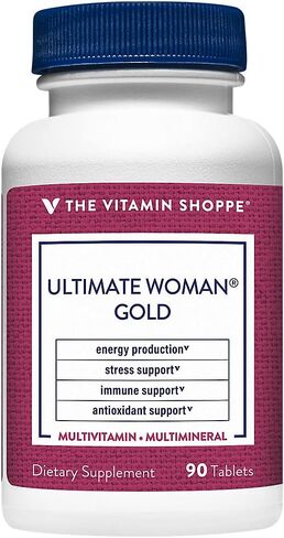 The Vitamin Shoppe Ultimate Woman Gold Multivitamin - with Iron, B Vitamins & Vitamin D3 and More to Support Energy Production, Bone & Immune Health - Gluten Free Multi-Mineral (180 Tablets) in Saudi Arabia