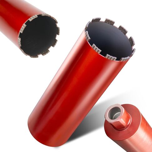 RDT Laser-Welded Diamond Core Drill Bit - 14" Drilling Depth, 1-1/4"-7 Thread. Ideal for Wet Drilling in Reinforced Concrete, Brick and Block.（8"） in Saudi Arabia