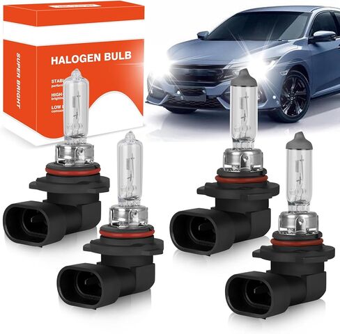 OQSNCV Fit for Honda Civic (2004-2013),(2014-2015 Sedan) Halogen Headlight Bulbs,9005 High Beam + 9006 Low Beam Headlamp Replacement Bulbs Kit, Pack of 4 in Saudi Arabia