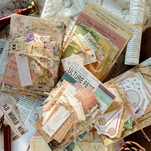 100 Sheets Vintage Scrapbook Papers Journaling Scrapbooking Supplies Kit Junk Journal Supplies Decorative Craft Paper in Saudi Arabia