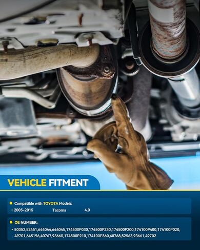 PHILTOP High Flow Catalytic Converter Compatible with Toyota Tacoma 4.0L 2005 2006 2007 2008 2009 2010 2011 2012 2013 2014 2015 Direct-Fit Catalytic Converter Kit OE# 50352, 52451(EPA Compliant) in Saudi Arabia