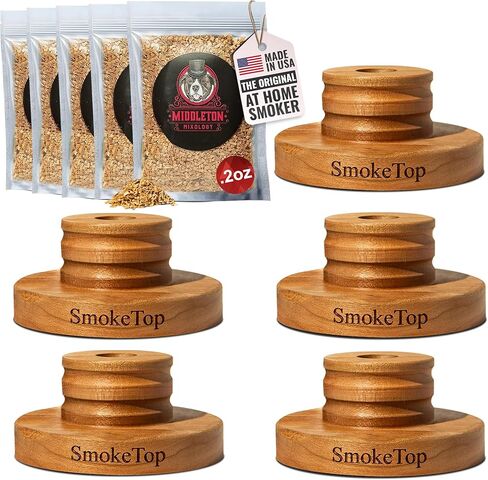 SmokeTop Cocktail Smoker Kit - Old Fashioned Chimney Drink Smoker for Cocktails, Whiskey, & Bourbon - by Middleton Mixology (Cherry) in Saudi Arabia