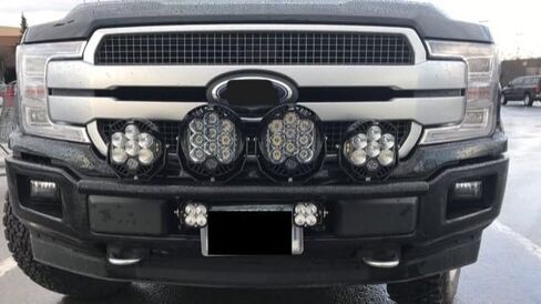Sleekster #29151 4 Tab Frame Mounted Light Bar-Compatible with 2015-2020 F150, 2020 Ford Roush Offroad & Tremor Models, Compatible 2023 Ford XLT. Light bar NOT Compatible with Adaptive Cruise Control in Saudi Arabia