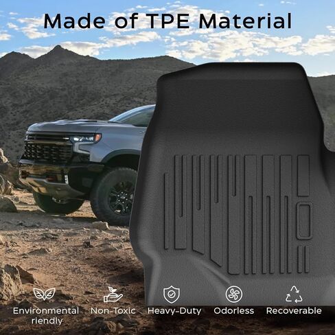 Floor Mats Custom Fit for Ford F150 Super Cab, TPE All-Weather Floor Liners Full Set with 1st & 2nd Rows, Fit Bucket or Bench Seats (Super Cab 2015-2026, Full Set) in Saudi Arabia
