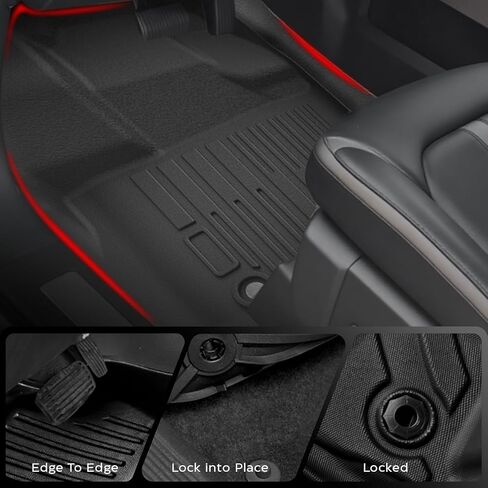 Floor Mats Custom Fit for Ford F150 Super Cab, TPE All-Weather Floor Liners Full Set with 1st & 2nd Rows, Fit Bucket or Bench Seats (Super Cab 2015-2026, Full Set) in Saudi Arabia
