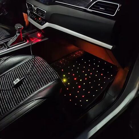 Starlight LED Car Floor Mats, 4pcs Shiny Starry Sky Star Light Floor Mats, App Control Washable Fiber Optic Lights Universal Automotive Decoration Atmosphere Light in Saudi Arabia