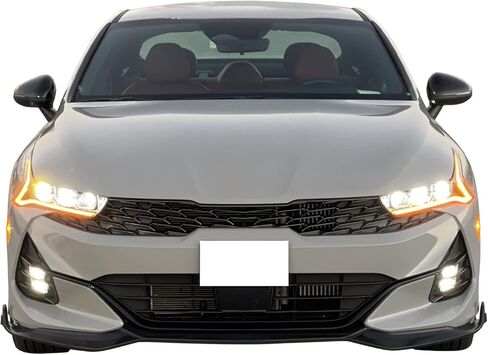 IKON MOTORSPORTS, Front Bumper Lip Compatible with 2021-2024 Kia K5 GT-Line Sedan 4-Door, 3PCS Front Bumper Lip Spoiler Guard Air Dam Chin Bodykit Replacement Gloss Black PP in Saudi Arabia