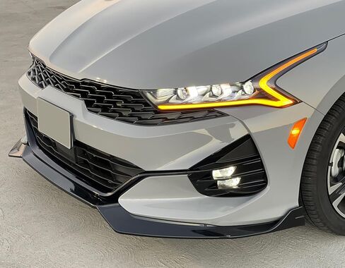 IKON MOTORSPORTS, Front Bumper Lip Compatible with 2021-2024 Kia K5 GT-Line Sedan 4-Door, 3PCS Front Bumper Lip Spoiler Guard Air Dam Chin Bodykit Replacement Gloss Black PP in Saudi Arabia