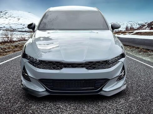 IKON MOTORSPORTS, Front Bumper Lip Compatible with 2021-2024 Kia K5 GT-Line Sedan 4-Door, 3PCS Front Bumper Lip Spoiler Guard Air Dam Chin Bodykit Replacement Gloss Black PP in Saudi Arabia