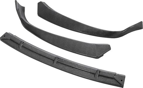 KUAFU Front Bumper Lip Compatible with 2016-2020 Tesla Model S 3Pcs Carbon Fiber Style Front Lip Spoiler Splitter Air Dam Body Kit Trim Protection Plastic in Saudi Arabia