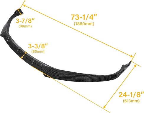 KUAFU Front Bumper Lip Compatible with 2016-2020 Tesla Model S 3Pcs Carbon Fiber Style Front Lip Spoiler Splitter Air Dam Body Kit Trim Protection Plastic in Saudi Arabia