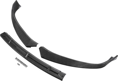KUAFU Front Bumper Lip Compatible with 2016-2020 Tesla Model S 3Pcs Carbon Fiber Style Front Lip Spoiler Splitter Air Dam Body Kit Trim Protection Plastic in Saudi Arabia