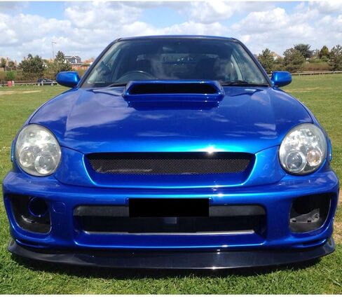 IKON MOTORSPORTS, Front Bumper Lip Compatible with 2002-2003 Subaru Impreza WRX Sedan/RS Sedan, Not Fits Wagon, DP Style Black PU Front Lip Finisher Under Chin Spoiler Add On in Saudi Arabia