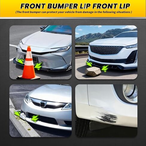 Front Lip 3Pcs Compatible with Model Y 2017-2024 V Style Front Bumper Lip Splitter Spoiler Glossy Black in Saudi Arabia