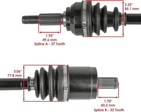 Caltric Front CV Axle Compatible with John Deere 4X2 4X4 HPX Gator (Diesel) (090001 -) / HPX615E HPX815E Gator (S.N. -040000) Left and Right in Saudi Arabia