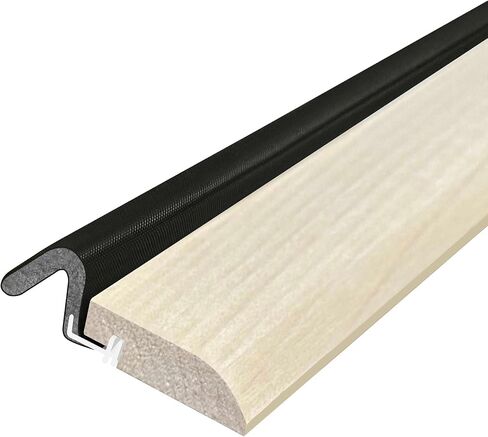 Streamline Pattern Door Stop Set, with Q-LON Weatherstrip 2-7 FT (84") Pieces and 1-3 FT (37") Piece (Black Q-LON WEATHERSTRIP) in Saudi Arabia