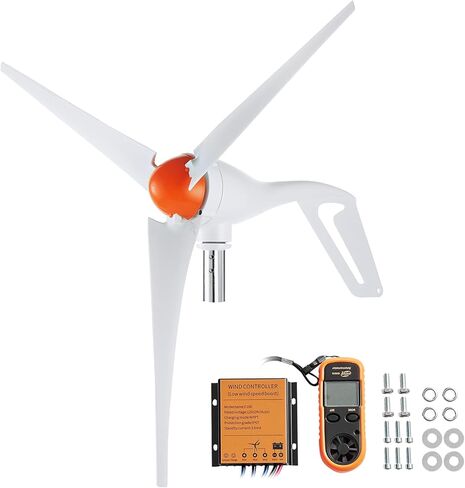 VEVOR 500W Wind Turbine Generator, 12V Wind Turbine Kit, 5-Blade Wind Power Generator with MPPT Controller, Adjustable Windward Direction & 2.5m/s Start Wind Speed, Suitable for Home, Farm, RVs, Boats in Saudi Arabia