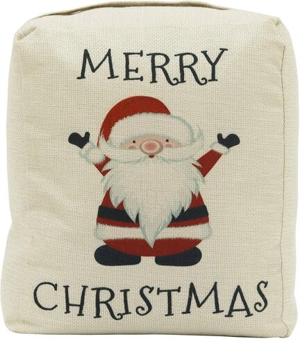 Merry Christmas Weighted Door Stopper - Decorative Fabric Doorstop with Rope Handle for Home, Office, Seasonal Decor, Santa Pattern Design in Saudi Arabia