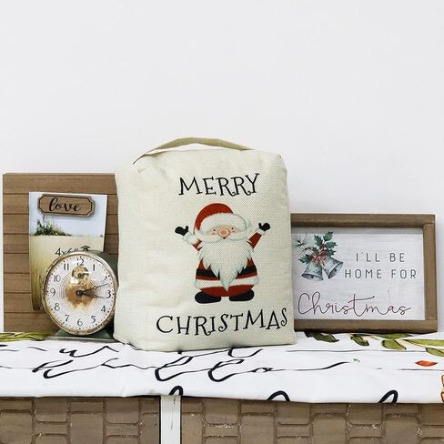 Merry Christmas Weighted Door Stopper - Decorative Fabric Doorstop with Rope Handle for Home, Office, Seasonal Decor, Santa Pattern Design in Saudi Arabia