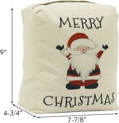 Merry Christmas Weighted Door Stopper - Decorative Fabric Doorstop with Rope Handle for Home, Office, Seasonal Decor, Santa Pattern Design in Saudi Arabia