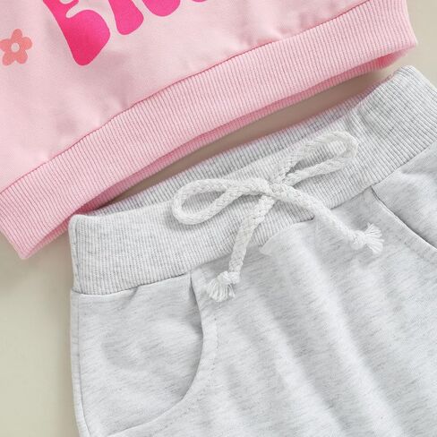 Toddler Baby Birthday Boy Girl Outfit I'M The Birthday Girl Letter Pullover Sweatshirt Solid Pant 2pcs Fall Clothes in Saudi Arabia