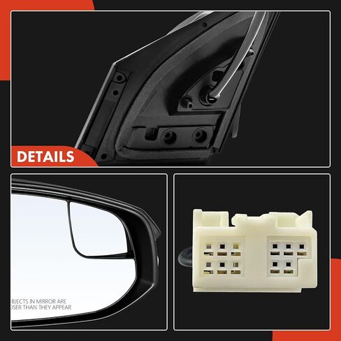 مرآة باب كهربائية جانبية للركاب من A-Premium - متوافقة مع Toyota RAV4 2016 2017 2018 - مرآة رؤية خلفية خارجية قابلة للطي يدويًا ساخنة سوداء ناعمة مع إشارة انعطاف وزجاج النقطة العمياء in Saudi Arabia