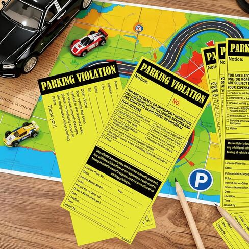 2 Part Parking Violation Ticket Carbonless Number Vehicle Illegally Parked Window Tag 8.5 x 4 inch Tow Warning Notice Parking Violation Ticket Pack of 50 (French Tickets) in Saudi Arabia