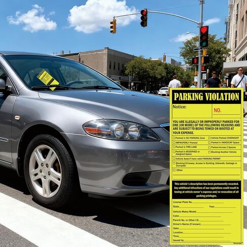 2 Part Parking Violation Ticket Carbonless Number Vehicle Illegally Parked Window Tag 8.5 x 4 inch Tow Warning Notice Parking Violation Ticket Pack of 50 (French Tickets) in Saudi Arabia