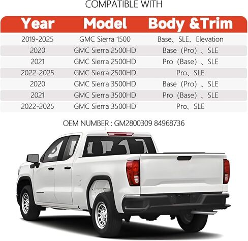 Tail Lights Compatible with 2019-2025 GMC Sierra 1500/2500 HD/3500 HD Base/SLE/Elevation Taillights Rear Tail Light Assembly with Light Bulb and Wiring Harness GM2800309 84968736 (Left Driver Side ) in Saudi Arabia