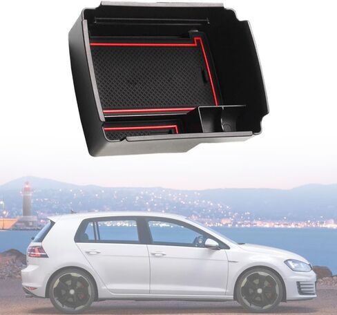 Riloer Car Center Console Organizer Tray, Armrest Storage Box, Compatible with VW Golf 7 MK7 VII GTI in Saudi Arabia