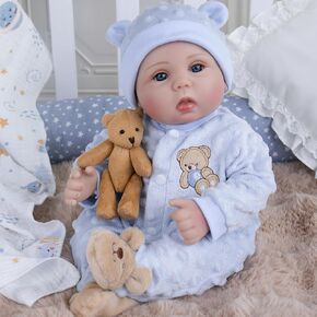 Reborn Baby Dolls, 22 Inch Lifelike Reborn Baby Doll Girl, Realistic Smiling Dolls That Look Real, Soft Weighted Vinyl Christmas Reborn Dolls Set for Kids Age 3+ in Kuwait