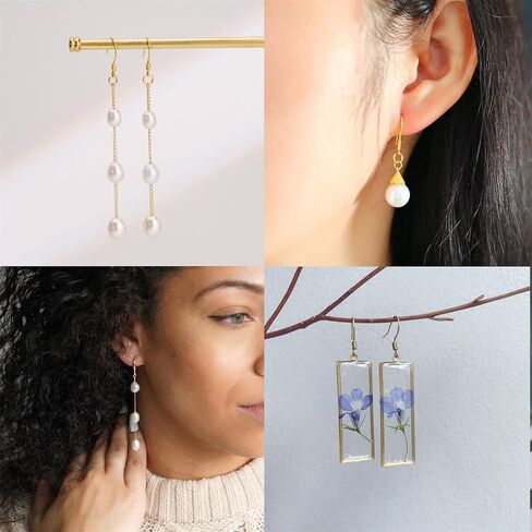 مجموعة صنع الأقراط الذهبية أقراط خطافات الأسماك الفضية DIY أقراط صنع المجوهرات إكسسوارات القرط 100 قطعة in Saudi Arabia