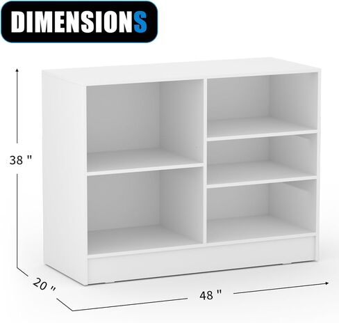 71" W * 20" D * 38" H - Black Wooden Cash Wrap Counter, Commercial Cash Wrap Counter with Adjustable Shelves in Saudi Arabia